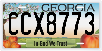 GA license plate CCX8773