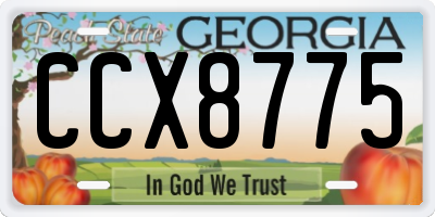 GA license plate CCX8775