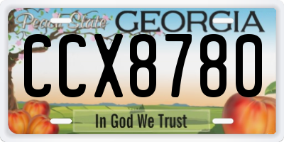 GA license plate CCX8780