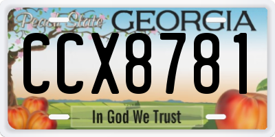GA license plate CCX8781
