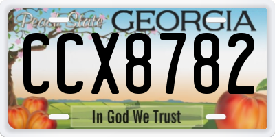 GA license plate CCX8782