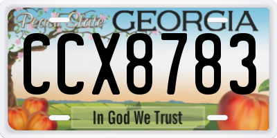GA license plate CCX8783
