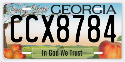GA license plate CCX8784