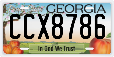 GA license plate CCX8786