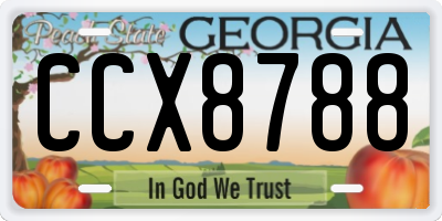 GA license plate CCX8788