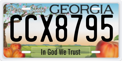 GA license plate CCX8795