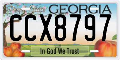 GA license plate CCX8797