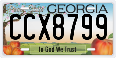 GA license plate CCX8799