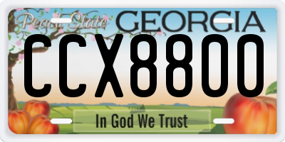 GA license plate CCX8800