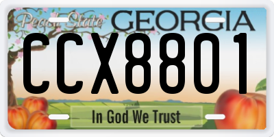 GA license plate CCX8801
