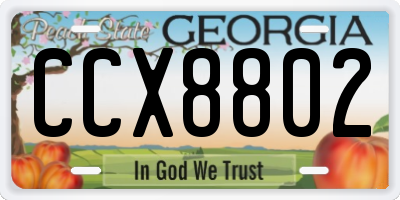 GA license plate CCX8802