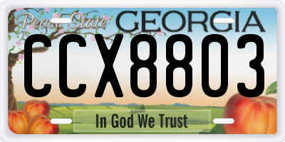 GA license plate CCX8803