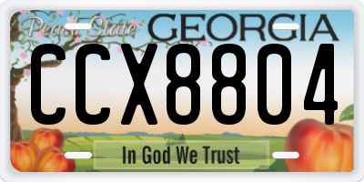 GA license plate CCX8804
