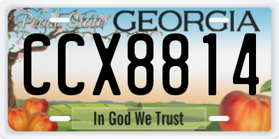 GA license plate CCX8814