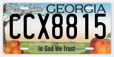 GA license plate CCX8815