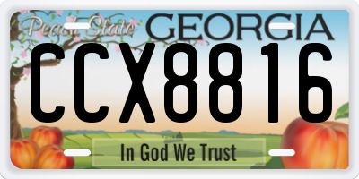 GA license plate CCX8816