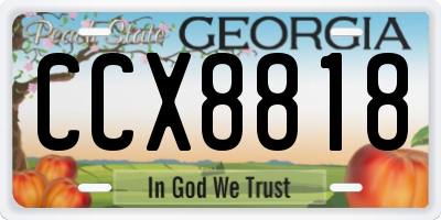 GA license plate CCX8818