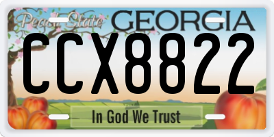 GA license plate CCX8822