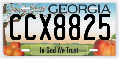 GA license plate CCX8825