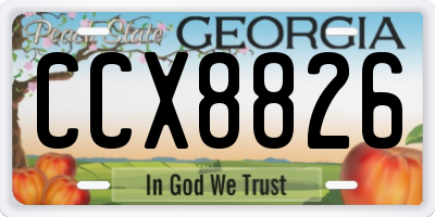 GA license plate CCX8826