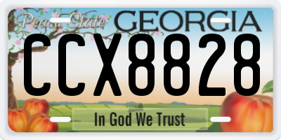 GA license plate CCX8828
