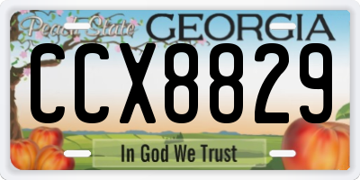 GA license plate CCX8829