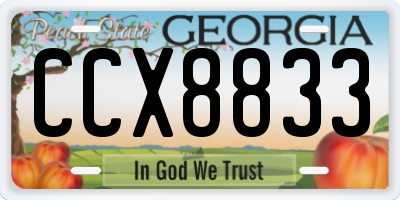 GA license plate CCX8833