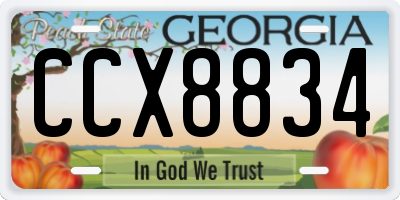 GA license plate CCX8834