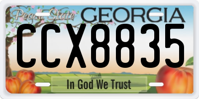 GA license plate CCX8835