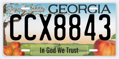 GA license plate CCX8843