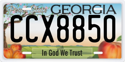 GA license plate CCX8850