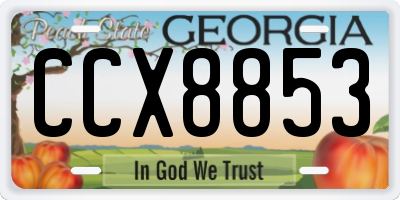 GA license plate CCX8853