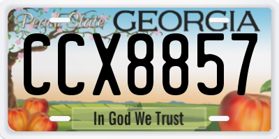 GA license plate CCX8857