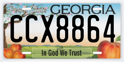 GA license plate CCX8864
