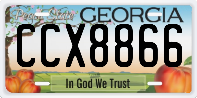 GA license plate CCX8866