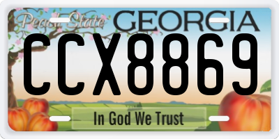 GA license plate CCX8869