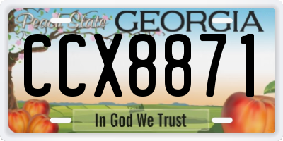 GA license plate CCX8871