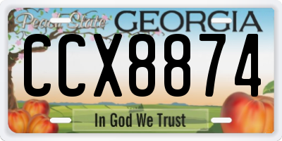 GA license plate CCX8874