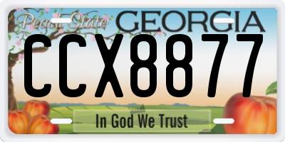 GA license plate CCX8877