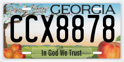 GA license plate CCX8878