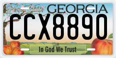 GA license plate CCX8890