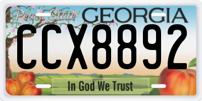 GA license plate CCX8892