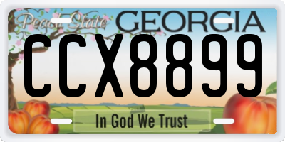 GA license plate CCX8899