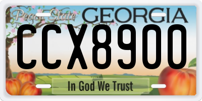 GA license plate CCX8900