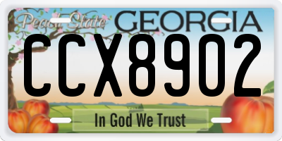 GA license plate CCX8902