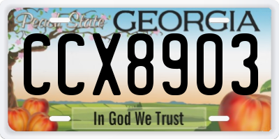GA license plate CCX8903