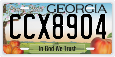 GA license plate CCX8904