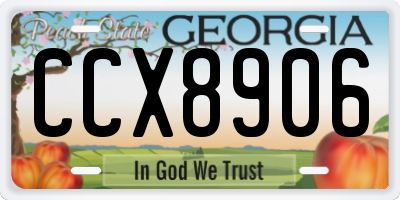 GA license plate CCX8906