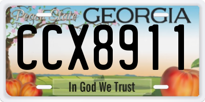 GA license plate CCX8911