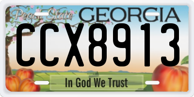 GA license plate CCX8913